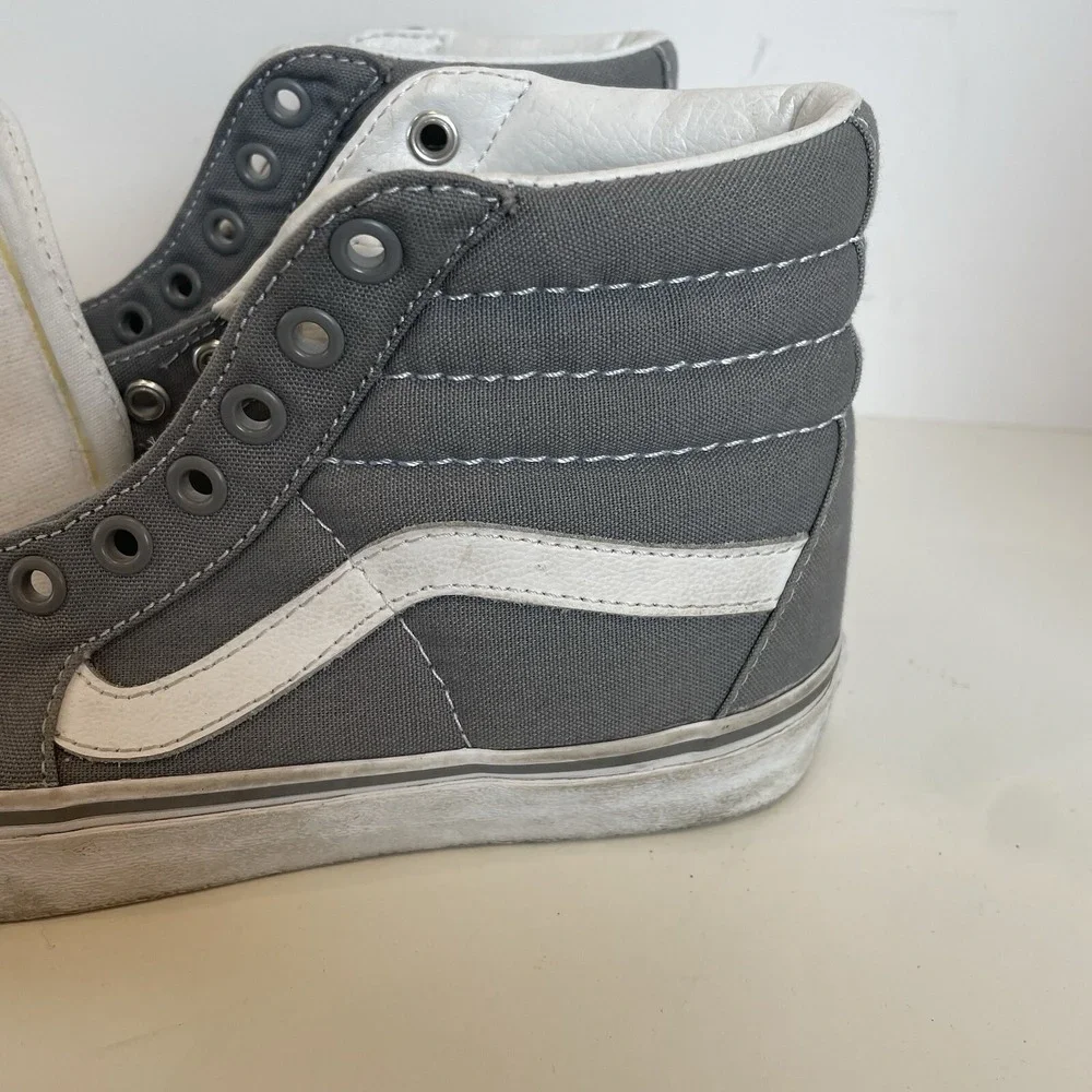 Vans Hi Top Sk8‎ Gray White Mens Size 6 721454 Missing Laces